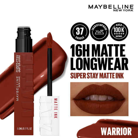 Buy Maybelline New York Superstay Matte Ink Liquid Lipstick - 16H Longwear Matte | Warrior - 5 ml - Purplle