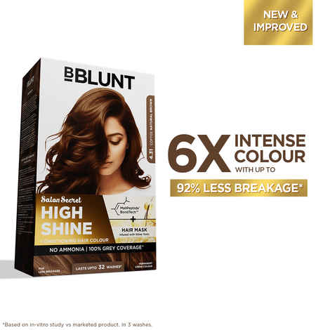 Buy BBLUNT Salon Secret High Shine Conditioning Hair Colour - Coffee Natural Brown 130 gm - Purplle