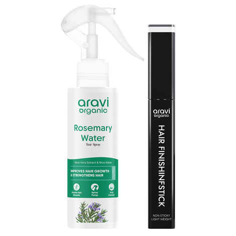 Buy Aravi Organic Rosemary Water Spray & Hair Finishing Stick Combo | Hair Growth & Frizz Control Duo for Stronger Roots & Smooth Flyaway-Free Hair (Pack Of 2) - Purplle
