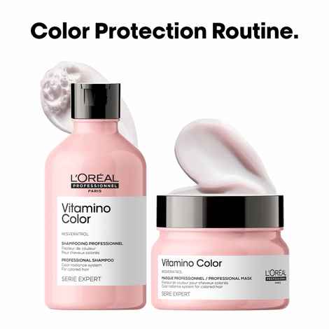 Buy L'Oreal Professionnel Vitamino Color Shampoo + Combo of Serie Expert Vitamino Mask | With Antioxidant Properties (300 ml + 250 gm) Combo of 2, Haircare kit - Purplle