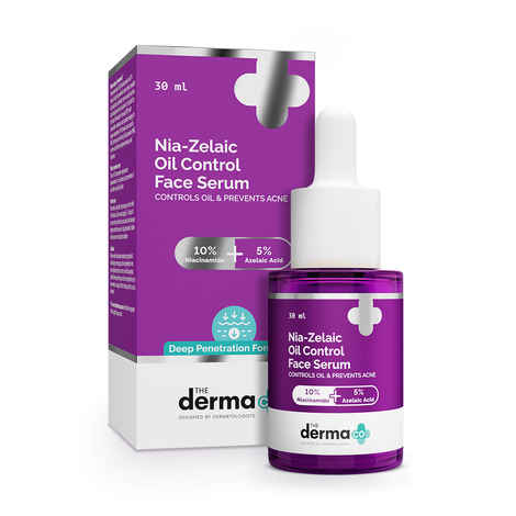 Buy The Derma Co Nia-Zelaic Oil Control Face Serum | 10% Niacinamide & 5% Azelaic Acid | Controls Excess Oil | Prevents Acne | Deep Penetration Formula - 30 ml - Purplle
