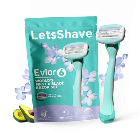 Buy LetsShave Evior 6 Razor – World’s First 6 Blades, Aloe Bar | Smooth Shave for Bikini & Body 1 pc - Purplle