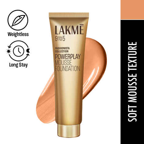 Buy Lakme 9to5 Powerplay Mousse Foundation, Rose Ivory, 25 gm - Purplle