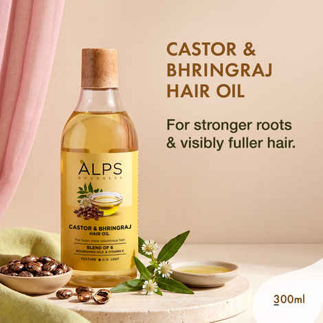 Buy Alps Goodness Castor & Bhringraj Hair Oil | Hair Fall Control | Hair Growth | 300 ml - Purplle