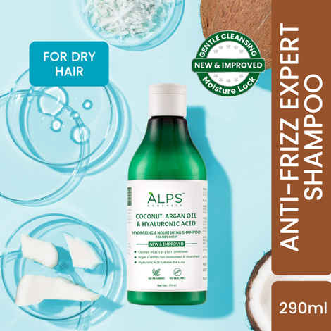 Buy Alps Goodness Coconut, Argan Oil & Hyaluronic Acid Hydrating & Nourishing Shampoo for Dry Hair & Frizzy Hair (290 ml) - Purplle