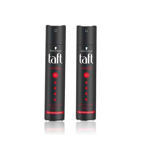 Buy Schwarzkopf TAFT Power Hair Spray With Caffeine Formula Pack of 2 For Strengthening - Hold 5 Lasts 72 Hrs(250 ml) - Purplle