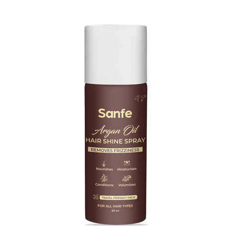 Buy Sanfe Hair Shine Spray | For salon like finish, Vibrant & Glossy Treatment | Nourishes, Moisturises, Conditions, Volumizes | Frizz & Split Ends Free Hair, For all hair types, 50 ml - Purplle