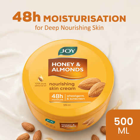 Buy Joy Honey & Almonds Deep Nourishing Skin Cream (500 ml) | 48h Moisture | Skin Cold Cream with Natural Sunscreen For Glowing Skin - Purplle