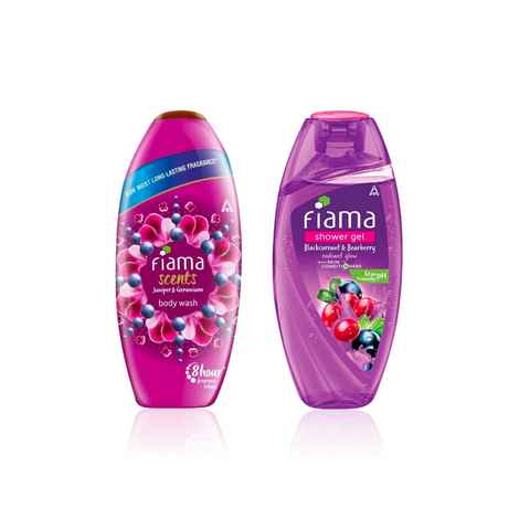 Buy Fiama Radiant Berry Combo of 2(Blackcurrant & Bearberry 250 ml + Juniper & Geranium 250 ml) - Purplle