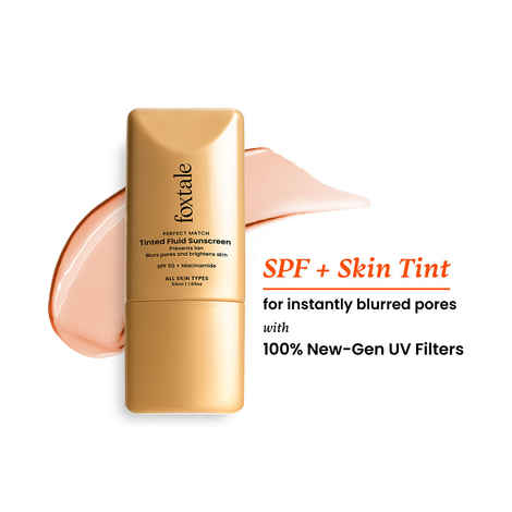 Buy Foxtale Perfect Match Tinted Fluid Sunscreen (Nude) 50 ml - Purplle