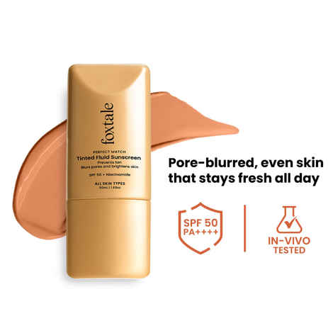 Buy Foxtale Perfect Match Tinted Fluid Sunscreen (Mocha) 50 ml - Purplle