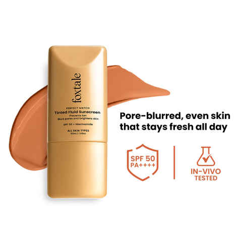 Buy Foxtale Perfect Match Tinted Fluid Sunscreen (Coco) 50 ml - Purplle