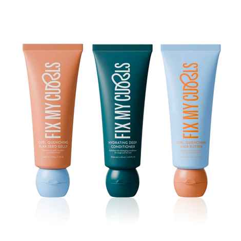 Fix My Curls Hydration & Definition Trio – (Flaxseed Gelly 50 gm + Curl Quenching Hair Butter 50 gm + Hydrating Deep Conditioner 50 ml) Combo of 3