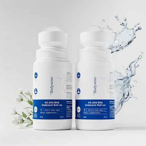 Buy Be Bodywise 4% Aha Bha Underarm Roll On | Controls Odour & Reduces Pigmentation | 0% Alcohol & 0% Aluminium | Flora & Aqua Fragrance (50 ml X 2) - Purplle