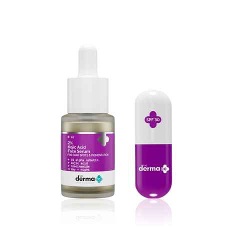 Buy The Derma Co Face & Lip Brightening Duo (The Derma Co Kojic Acid Face Serum for Dark Spot Reduction + Kojic Acid Lip Balm with Hyaluronic Acid for Pigmentation-Free, Hydrated Lips | (8 ml) + (4 gm) | For All Skin Types) Combo of 2 - Purplle