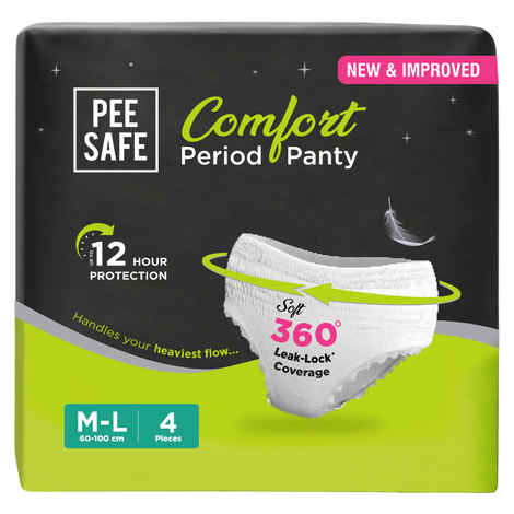 Buy Pee Safe Comfort Period Panty (M-L) 4 Pcs - Purplle