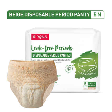 Sirona Disposable Period Panties for Women | Heavy Flow & Overnight Protection | XXL-XXXL | DryCore360™ Technology | MagicStitch™ Leakproof Design | Pack of 5