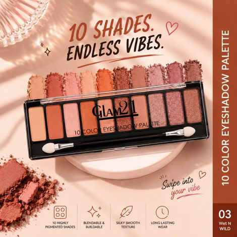 Buy Glam21 Wet n Wild Eyeshadow Palette | 10 Highly Pigmented Shades |Smudge Free & Long-Lasting | 8.8 gm - Shade -03 - Purplle