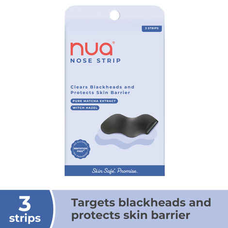 Buy Nua Nose Strip | Removes Blakcheads & Whiteheads | Absorbs Excess oil & Sebum | Pure Matcha and Witch Hazel | 100% Natural Extracts | Works within 10 minutes | Protects Skin Barrier | Safe on Skin, 6 Strips - Purplle
