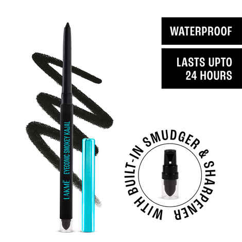 Buy LAKME 9-5 Eyeconic Smokey Kajal, Black, 0.35 gm, for Smokey Eye Perfection, with 2x Darker Pigment, Smudge-Proof and Waterproof, Long-Wear Formula - Purplle