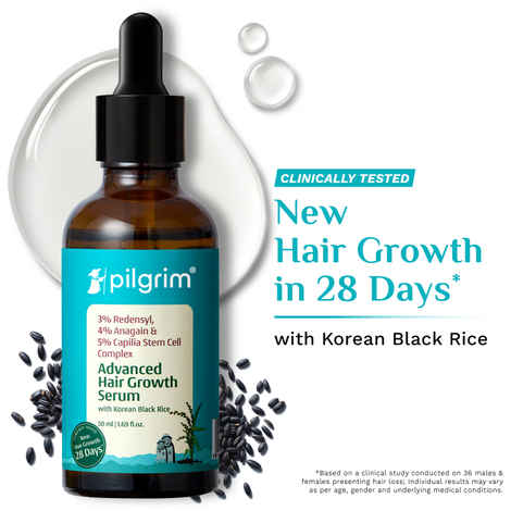 Buy Pilgrim Redensyl + Anagain Advanced Hair Growth Serum with Green Tea |All Hair Types | For Women & Men | Discover Thick and Dense Hair | Vegan (50 ml) - Purplle