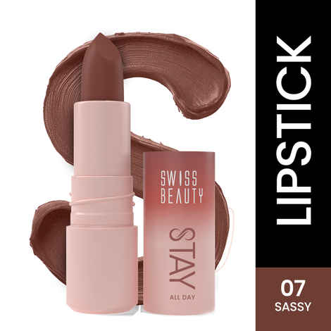 Buy Swiss Beauty Stay All Day Lipstick | 12H Stay | Transfer-Proof | Matte Finish - 4 gm, Sassy - Purplle