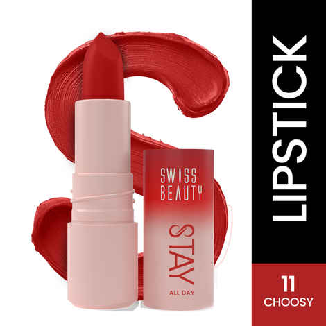 Buy Swiss Beauty Stay All Day Lipstick | 12H Stay | Transfer-Proof | Matte Finish - 4 gm, Choosy - Purplle