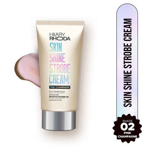 Buy Hilary Rhoda Skin Shine Strobe Cream | 2 in 1 - Highlighter & Moisturiser | Shea Butter & Hyaluronic Acid | Intense Hydration | Weightless formula & Luminous Finish - 25 ml (Pink Champagne - Shade 02) - Purplle