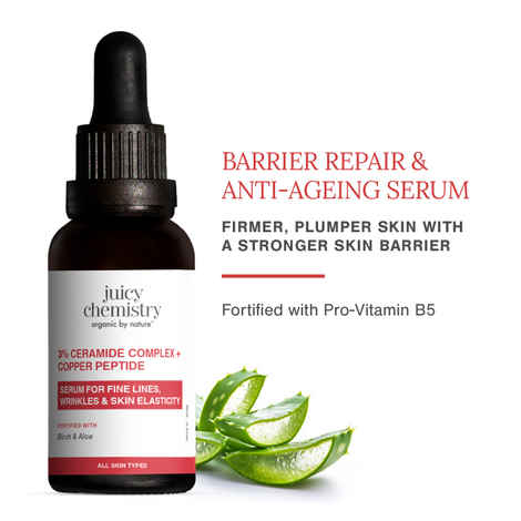 Buy Juicy Chemistry 3% Ceramide Complex + Copper Peptide Serum, 30 ml | Barrier Repair & Anti-Ageing Face Serum | Smoothens Fine Lines & Wrinkles | Strenghtens Skin Barrier | Boosts Collagen | Glowing Skin | Dermatologically Tested - Purplle