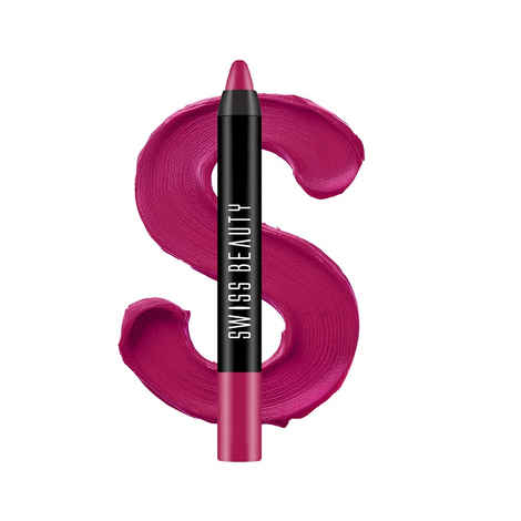 Buy Swiss Beauty Stay Maxx Lip Crayon | 12-Hour Stay | Waterproof | Smudge-Proof | Matte Finish | Hydrating Formula - Plum Pick 3.5 gm - Purplle