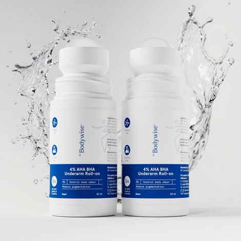 Buy Be Bodywise 4% Aha Bha Underarm Roll On | Controls Odour & Reduces Pigmentation | 0% Alcohol & 0% Aluminium | Aqua Fragrance (50 ml X 2) - Purplle