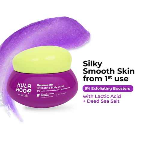 Buy Foxtale Hula Hoop Foaming 10% De-Tan Body Scrub with Glycolic & Lactic Acid For Tan Removal & Bright Skin 200 gm - Purplle