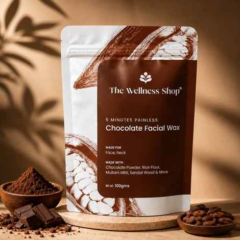Buy The Wellness Shop Chocolate Facial Wax Powder 100 gm - Purplle