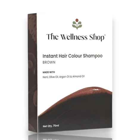 Buy The Wellness Shop Instant Hair Colour Shampoo (Brown) 75 ml - Purplle