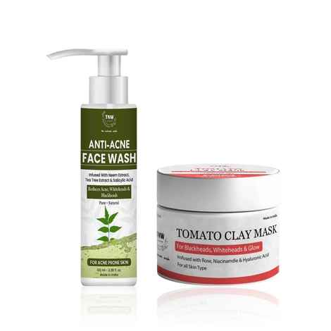 Buy TNW - The Natural Wash Tomato Clay Mask 50 gm & Anti Acne Face Wash 100 ml | Combo of 2 - Purplle