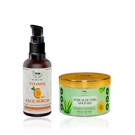 Buy TNW - The Natural Wash Pure Aloe Vera Gold Gel 100 ml & Vitamin C Face Serum 30 ml | Combo of 2 - Purplle