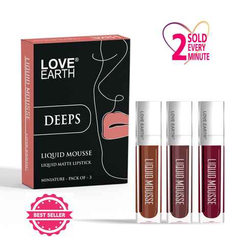 Buy Love Earth Liquid Mousse Lipstick Deeps- Pack Of 3, 6 ml - Purplle