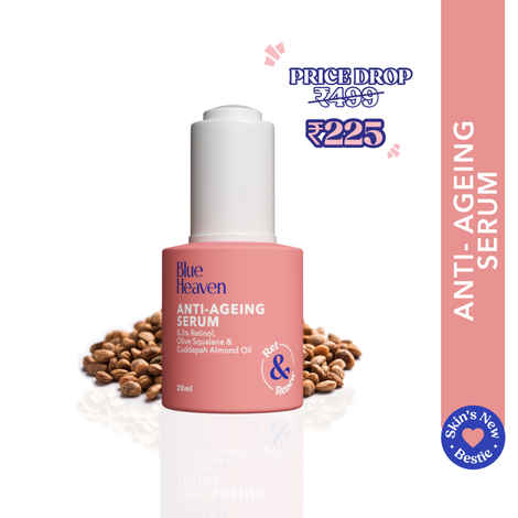 Buy Blue Heaven 0.3% Retinol Serum Infused with 10% Olive Squalane & 0.5% Cuddapah Almond Oil Face Serum for Women | Fights Premature Aging | Reduces Fine Lines & Wrinkles | Night Serum for Glowing Skin | 20 ml - Purplle