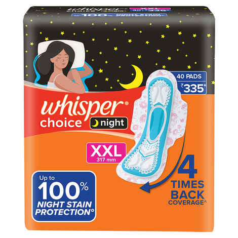 Buy Whisper Ultra Overnight Sanitary Pad For Women With Wings - XXL , 40 Pads - Purplle