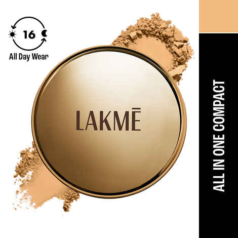 Lakme Powerplay Priming Powder Foundation, 3-in-1, Lasting Matte, Dry/Oily Skin, Silky Golden, 9 gm