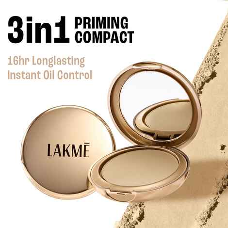 Buy Lakme 9 To 5 Powerplay Matte Compact, 3-in-1, Dry/Oily Skin, Silky Golden (9 gm) - Purplle
