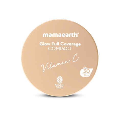 Buy Mamaearth Glow Full Coverage Compact SPF 30 with Vitamin C & Turmeric - 01 Pearl Glow - 9 gm - Purplle