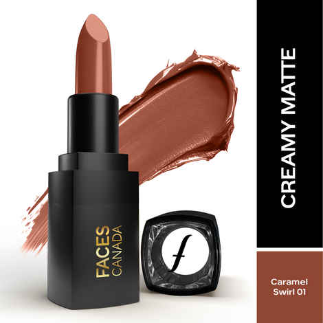 Buy FACES CANADA Comfy Matte Wow Bullet Lipstick - Caramel Swirl, 4.2 gm | Smooth Matte Finish | Highly Pigmented | Long Lasting | Super Hydrating | Glides Effortlessly | One Swipe Application | Non Drying | No Cracking - Purplle