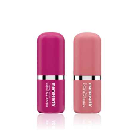 Buy Mamaearth Lipstick Duo (Creamy Matte Long Stay Lipstick – 12 Pink Camellia 4.2 gm + Creamy Matte Long Stay Lipstick – Hibiscus Nude 4.2 gm)Combo of 2 - Purplle