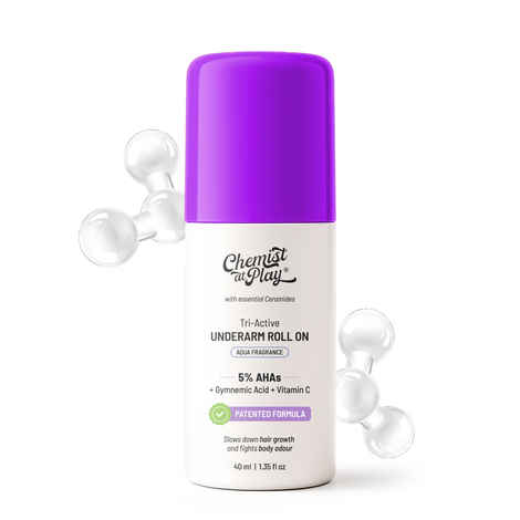 Buy Chemist At Play's Tri-Active Underarm Roll On | Slows Down Hair Growth | 40 ml - Purplle