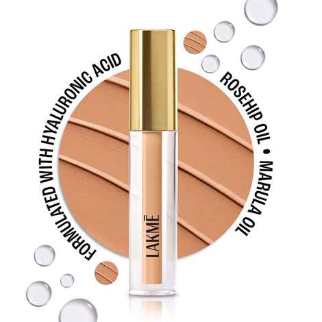 Lakme 9to5 Hya Matte Liquid Concealer With Hyaluronic Acid, Rosehip Oil, Marula Oil, Ultra Breathable Finish, Weightless Formula - Beige - 2 ml