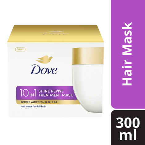 Buy Dove 10 in 1 Shine Revive Treatment Hair Mask, for dull hair 300 ml - Purplle