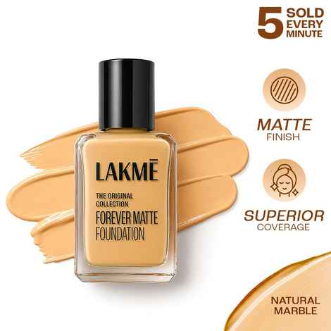 Buy Lakme Forever Matte Foundation For Superior Coverage Vit E Lightweight & Water-Natural Marble 27 ml - Purplle