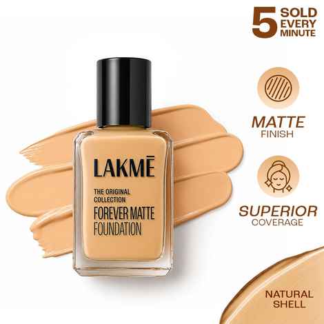 Buy Lakme Forever Matte Foundation For Superior Coverage, Vit E, Lightweight & Water-Resist Natural Shell, 27 ml - Purplle