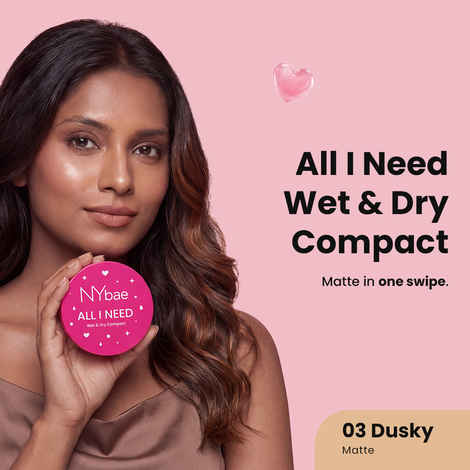 Buy Nybae All I Need Wet & Dry Compact Powder- Dusky 03 |Lightweight & Blendable | Matte Finish | Wet & Dry Compact Use | Long-Lasting Oil Control & Coverage | Perfect for Daily Wear | 9 gm - Purplle